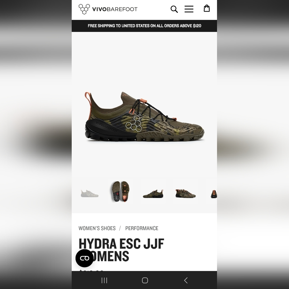 ISO vivobarefoot hydra size 38eu